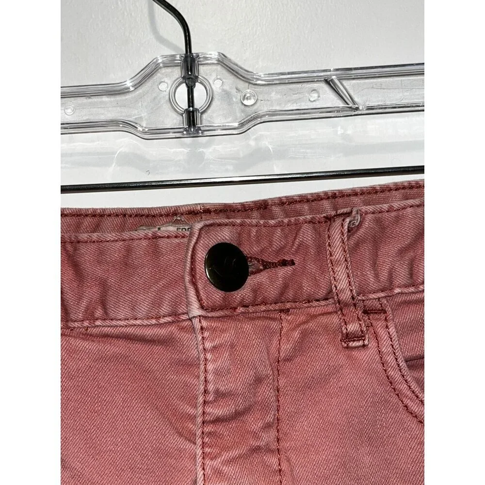 Free People Red Distressed Rust Denim Cut off 5 Pockets Women's Shorts Size 28
